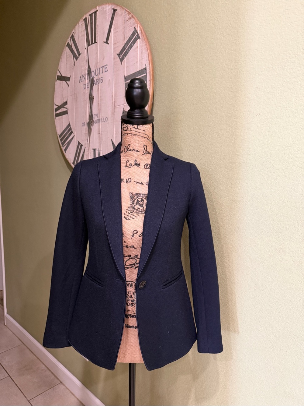Ann Taylor Navy Single-Button Tailored Blazer